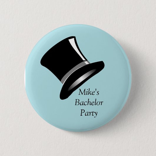 Tophoed op blauw ronde button 5,7 cm (Voorkant)