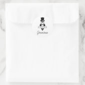 Tophoed Tux Snorhaar Trouw Verlovingsfeest Ronde Sticker (Tas)