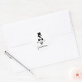 Tophoed Tux Snorhaar Trouw Verlovingsfeest Ronde Sticker (Envelop)