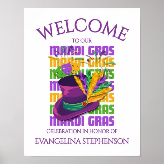 Tophoedveren MARDI GRAS Poster (Voorkant)