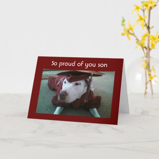 TOPHOND WENST "U" GELUKKIG AFSTUDEREN ZOON KAART (Gele Bloem)