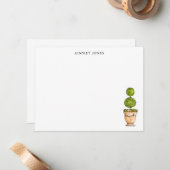 Topiaire aquarel illustratie notitiekaartje (Voorkant / Achterkant in situ)