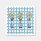 Topiaire blauwe en witte gemberpot  servet (Voorkant)