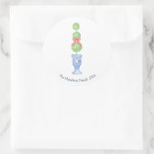 Topiaire Coquette Chinoiserie Kerststickers Ronde Sticker (Tas)