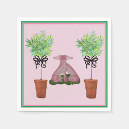 Topiaire Roze Staffordshire Hond Papieren Gast Han Servet