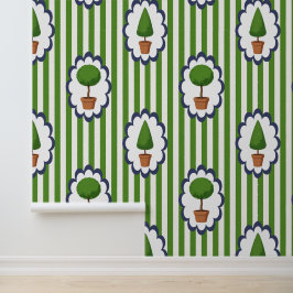 Topiaire Tuin Groen Cabana Streep verwijderbare be Behang