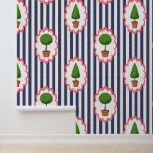 Topiaire Tuin Navy Cabana Streep Peel & Stick 