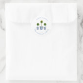 Topiaries Blauw & Wit Happy Pasen Label / Stempel (Tas)