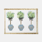 Topiaries Blue en White Ginger Jar Doormat Rug Deurmat (Voorkant)