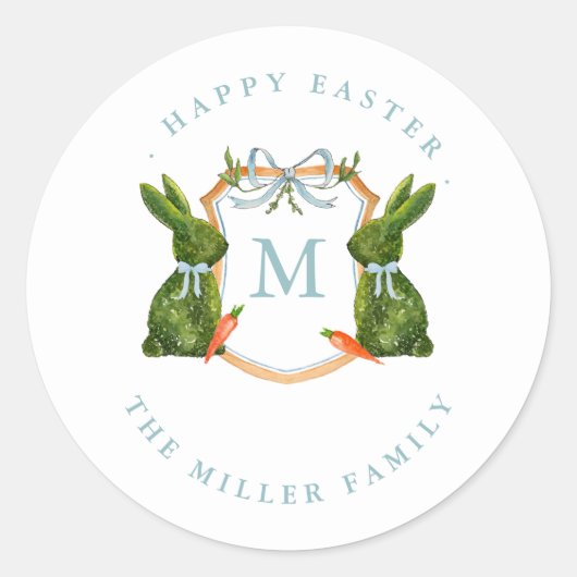 Topiaries Bunny Happy Easter Label / Seal (Voorkant)