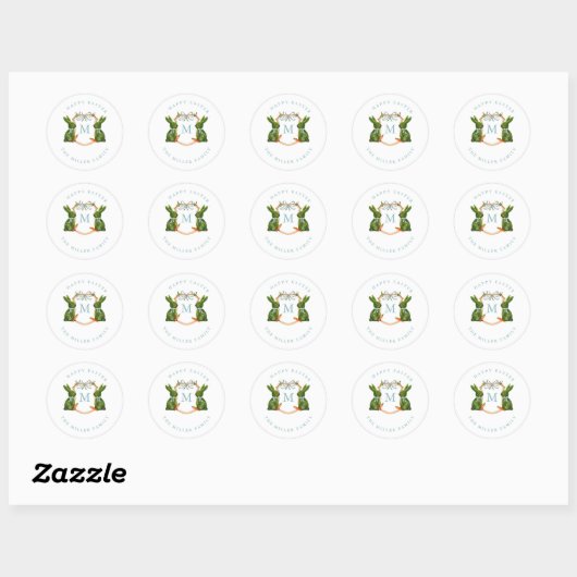 Topiaries Bunny Happy Easter Label / Seal (Vel)