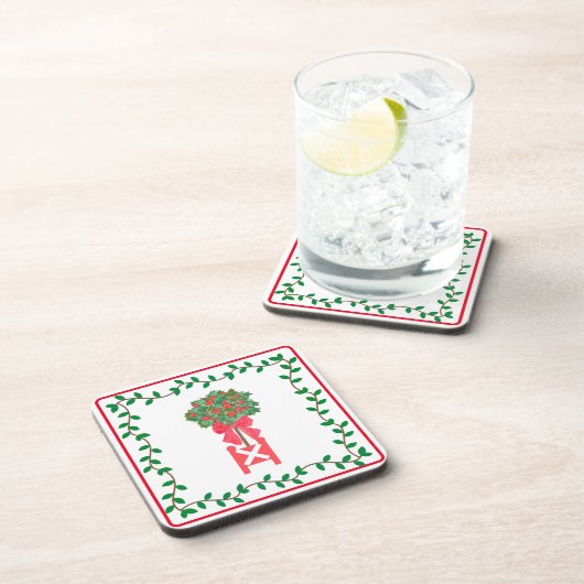 Topiaries Holly Berry tree Topiary Bev Bier Onderzetter (Rechterzijde)