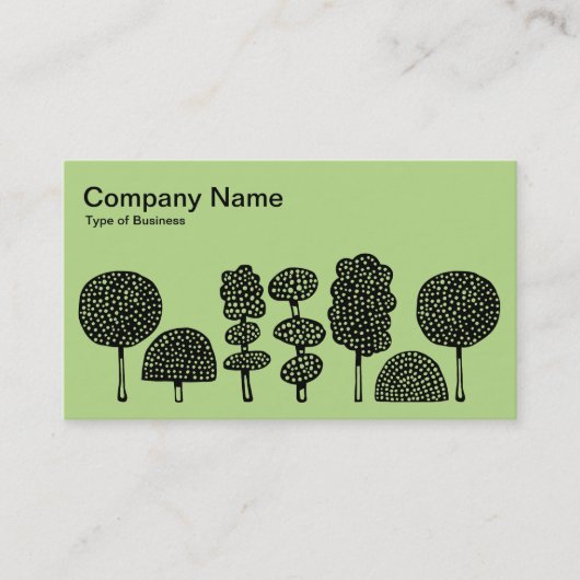Topiary - Black op Lt Green b8da89 Visitekaartje (Voorkant)