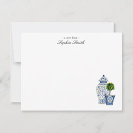 Topiary, Blauw & wit aardewerk plat Bedankkaart