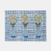Topiary Blue en White Ginger Jar Doormat Rug Deurmat (Voorkant)
