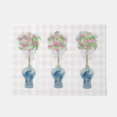 Topiary Blue en White Ginger Jar Doormat Rug Deurmat (Voorkant)