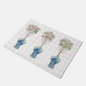 Topiary Blue en White Ginger Jar Doormat Rug Deurmat (Schuin)
