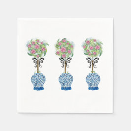 Topiary Blue en White Ginger Jar Doormat Rug Servet