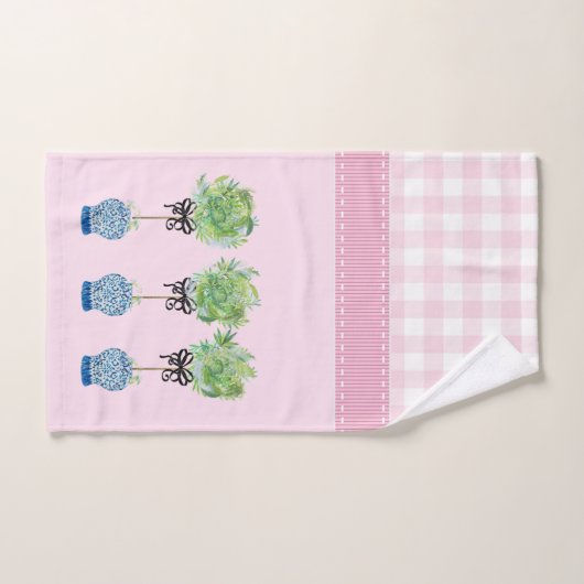 Topiary Blue en White Ginger Jar Hand Towel Handdoek (Handdoek)