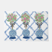 Topiary Blue Rozen Ginger Jars Jar Mat Doormat Rug (Voorkant)