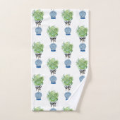 Topiary Blue White Ginger Jar Jars Bath set Bad Handdoek (Handdoek)