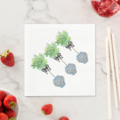 Topiary Blue & White Ginger Jar Paper Napkins Servet (Insitu)