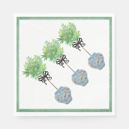 Topiary Blue & White Ginger Jar Paper Napkins Servet
