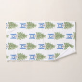Topiary Blue White Planter Box Bath Towel set Bad Handdoek (Handdoek)