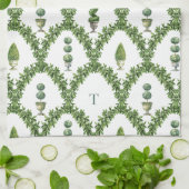 Topiary Boomrooster met Initialen Theedoek (Gevouwen)
