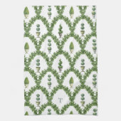Topiary Boomrooster met Initialen Theedoek (Verticaal)