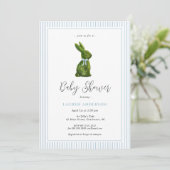 Topiary Bunny Blue Baby Boy Shower  Kaart (Staand voorkant)