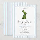Topiary Bunny Blue Baby Boy Shower  Kaart (Voorkant / Achterkant)