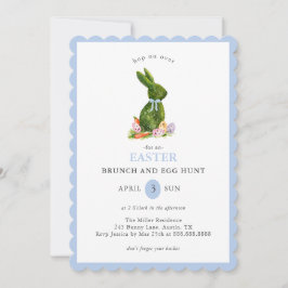 Topiary Bunny Paasbrunch en Egg Hunt Kaart