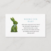 Topiary Bunny Rabbit Boy Baby shower book request Informatiekaartje (Voorkant)