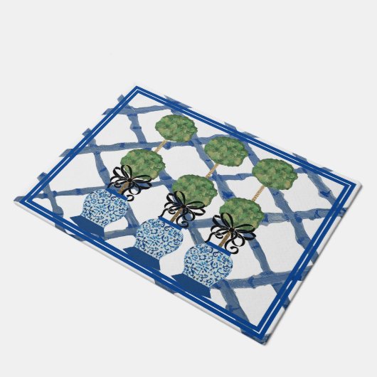 Topiary Chinoiserie Ginger Jar Jars Doormat Rug Deurmat (Schuin)