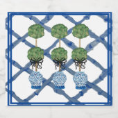 Topiary Chinoiserie Ginger Jar Napkins Sparkling Wijnetiket (Enkel label)