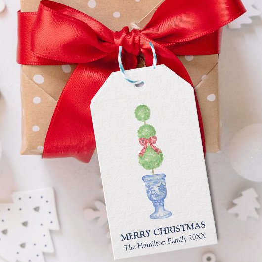 Topiary Coquette Chinoiserie Kerstcadeautags Cadeaulabel