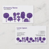Topiary - Deep Paars op White Visitekaartje (Voorkant / Achterkant)