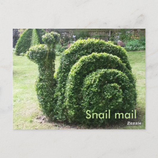 Topiary garden slak post leuk groen briefkaart (Achterkant)