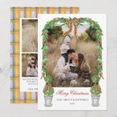 Topiary Grandmillennial Photo Christmas Card Kaart (Voorkant / Achterkant)