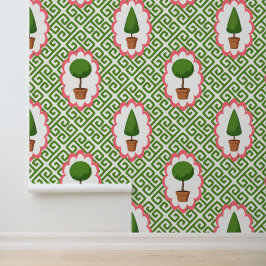 Topiary Green Griekse Sleutel Tuin Peel & Stick  Behang