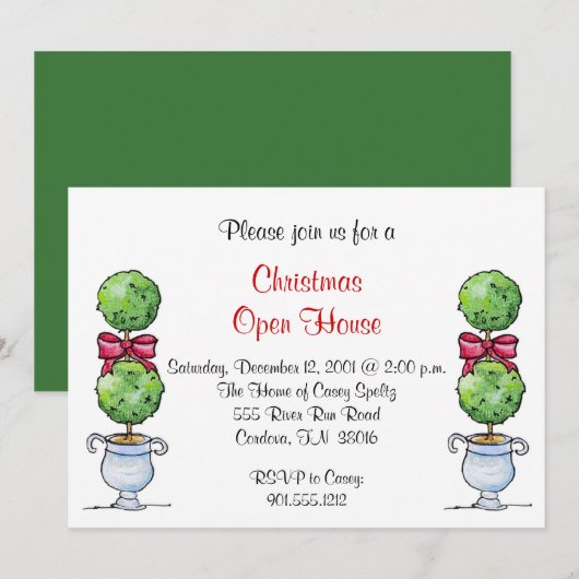 Topiary Holiday Uitnodiging (Voorkant / Achterkant)