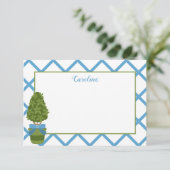 Topiary & Lattice Personal Note Cards Bedankkaart (Staand voorkant)