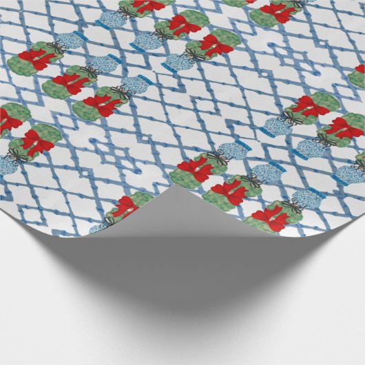 Topiary met Kerstmis Chinoiserie Bamboo Cadeaupapier (Hoek)