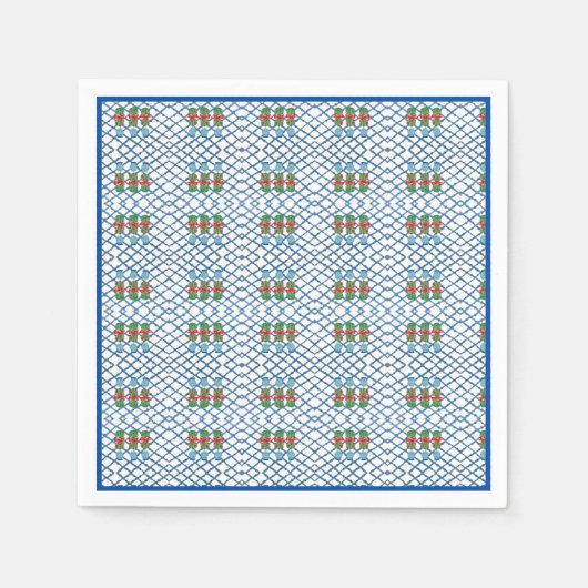 Topiary met Kerstmis Chinoiserie Bamboo Servet (Voorkant)