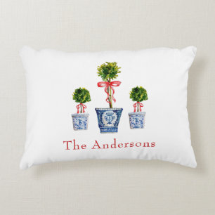 Topiary met red bow Personalized Holiday Accent Kussen