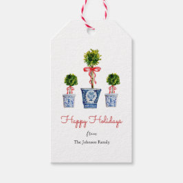 Topiary met rode strik Vakantiewerk Kado favorabel Cadeaulabel