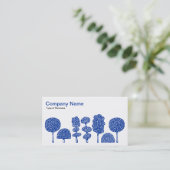 Topiary - Navy Blue op wit Visitekaartje (Staand voorkant)