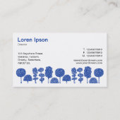 Topiary - Navy Blue op wit Visitekaartje (Achterkant)