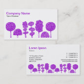 Topiary - Paars op White Visitekaartje (Voorkant / Achterkant)